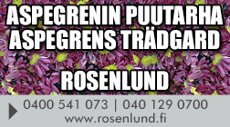Rosenlund / Aspegrenin Puutarha / Aspegrens Trädgård logo